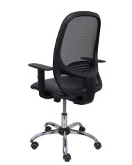 Silla Ergonómica Cilanco negra negra asiento brazo regulable base cromada