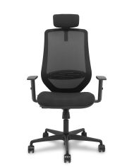 Silla Ergonómica Mardos sincro negra bali brazo regulable cabecero regulable