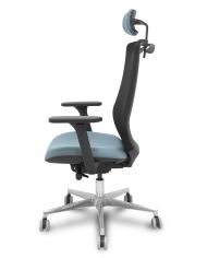 Silla Ergonómica Mardos traslack negra bali brazo 3D cabecero perchero base alum