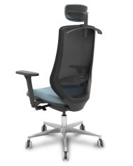 Silla Ergonómica Mardos traslack negra bali brazo 3D cabecero perchero base alum