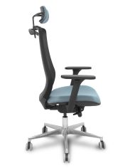 Silla Ergonómica Mardos traslack negra bali brazo 3D cabecero perchero base alum