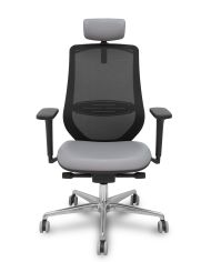 Silla Ergonómica Mardos traslack negra brazo 3D cabecero perchero