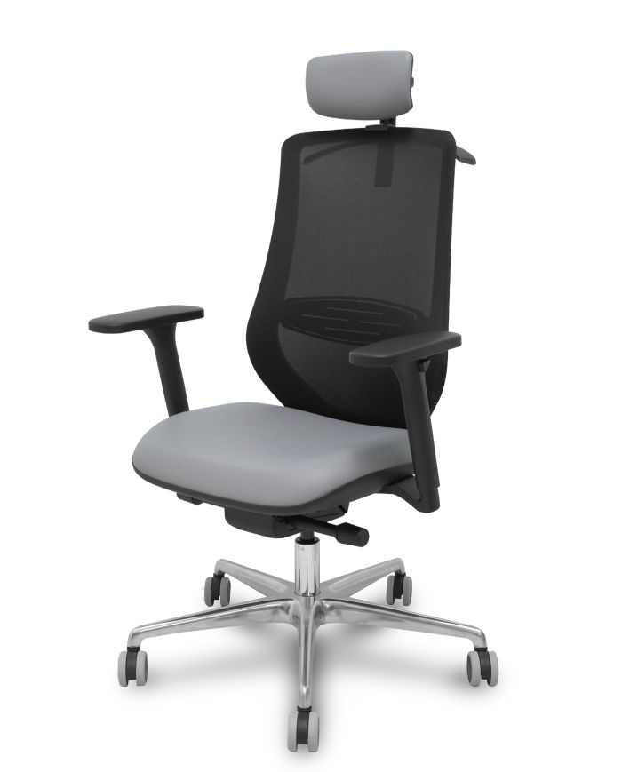 Silla Ergonómica Mardos traslack negra brazo 3D cabecero
