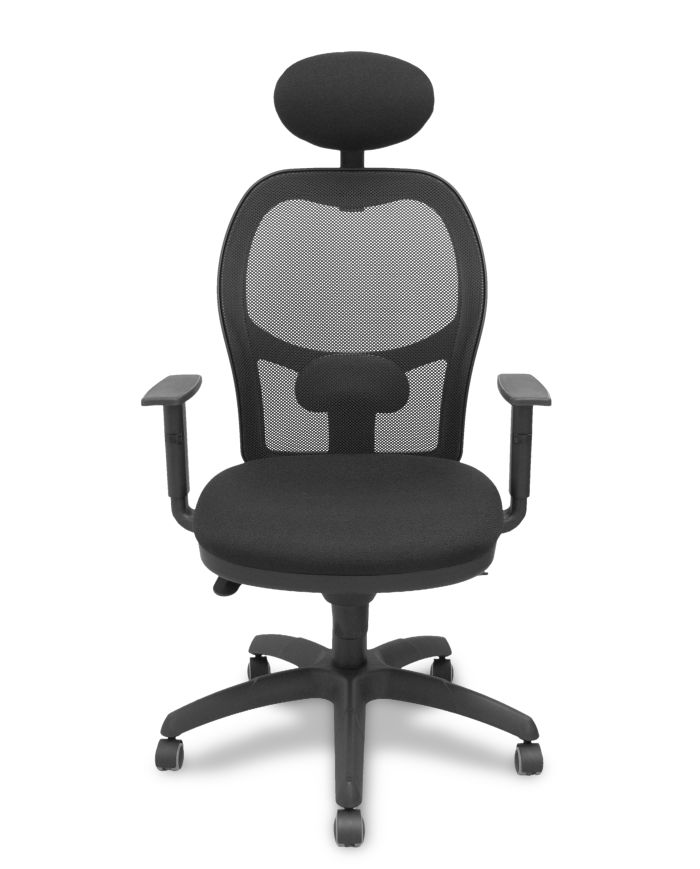 Silla Ergonómica Jorquera negra asiento bali con cabecero fijo y