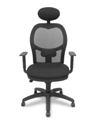 Silla Ergonómica Jorquera negra asiento bali con cabecero fijo y