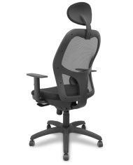 Silla Ergonómica Jorquera negra asiento bali con cabecero fijo y