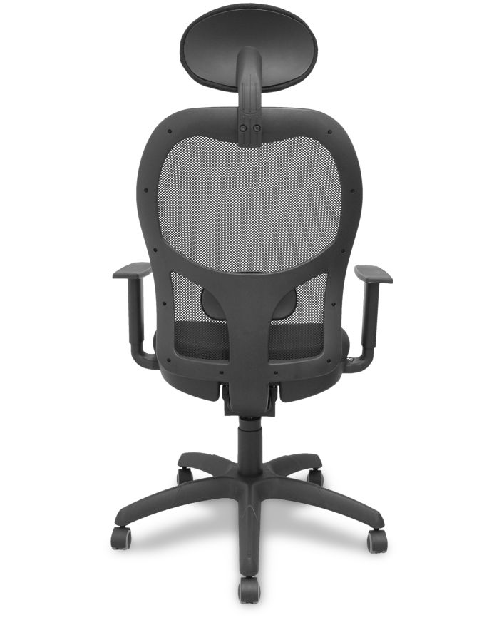 Silla Ergonómica Jorquera negra asiento bali con cabecero fijo y