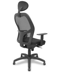Silla Ergonómica Jorquera negra asiento bali con cabecero fijo y