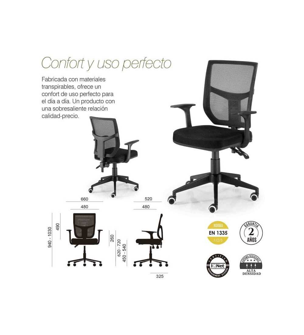 Silla de Oficina ROMA de Euromof, uso recomendado 8 horas-0 Silla de Oficina ROMA de Euromof, uso recomendado 8 horas-0