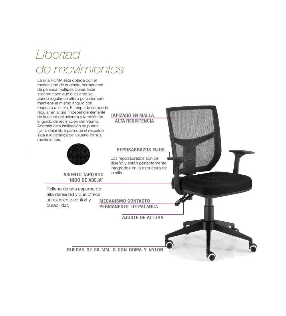 Silla de Oficina ROMA de Euromof, uso recomendado 8 horas-1 Silla de Oficina ROMA de Euromof, uso recomendado 8 horas-1