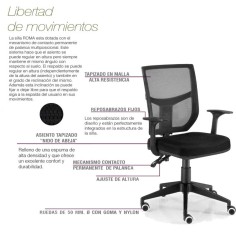 Silla de Oficina ROMA de Euromof, uso recomendado 8 horas