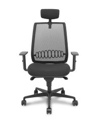 Silla Ergonómica Alares sincro negra bali brazo regulable cabecero regulable