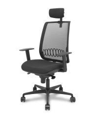 Silla Ergonómica Alares sincro negra bali brazo regulable cabecero regulable