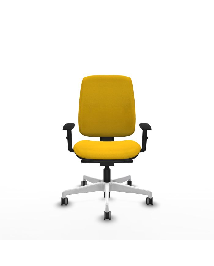 Silla Ergonómica Alares tapizada traslack bali brazos 1D base blanca