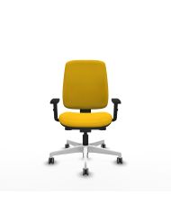 Silla Ergonómica Alares tapizada traslack bali brazos 1D base blanca