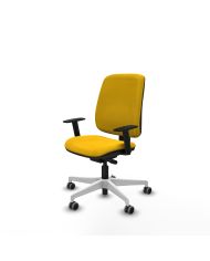 Silla Ergonómica Alares tapizada traslack bali brazos 1D base blanca