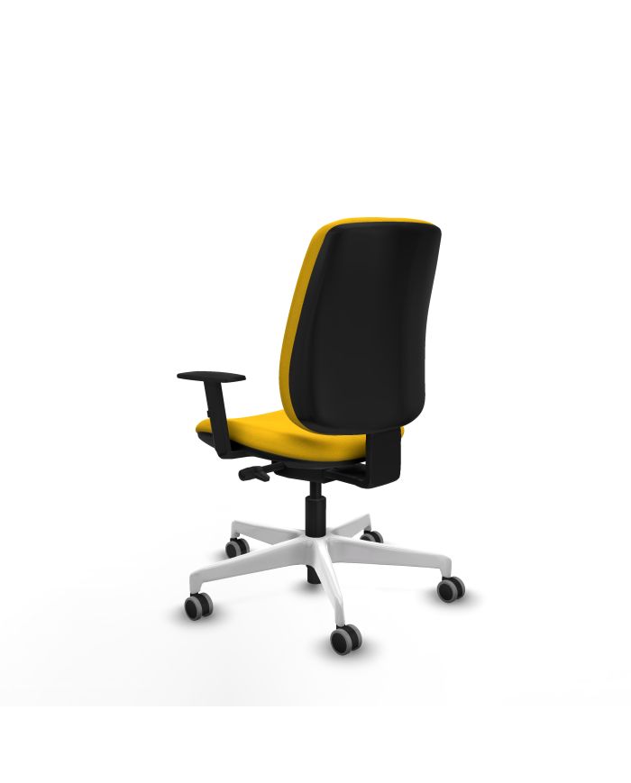 Silla Ergonómica Alares tapizada traslack bali brazos 1D base blanca