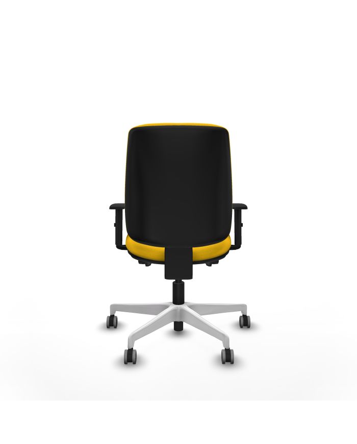 Silla Ergonómica Alares tapizada traslack bali brazos 1D base blanca