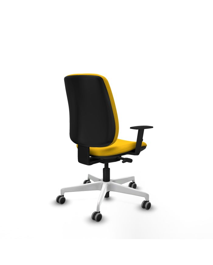 Silla Ergonómica Alares tapizada traslack bali brazos 1D base blanca