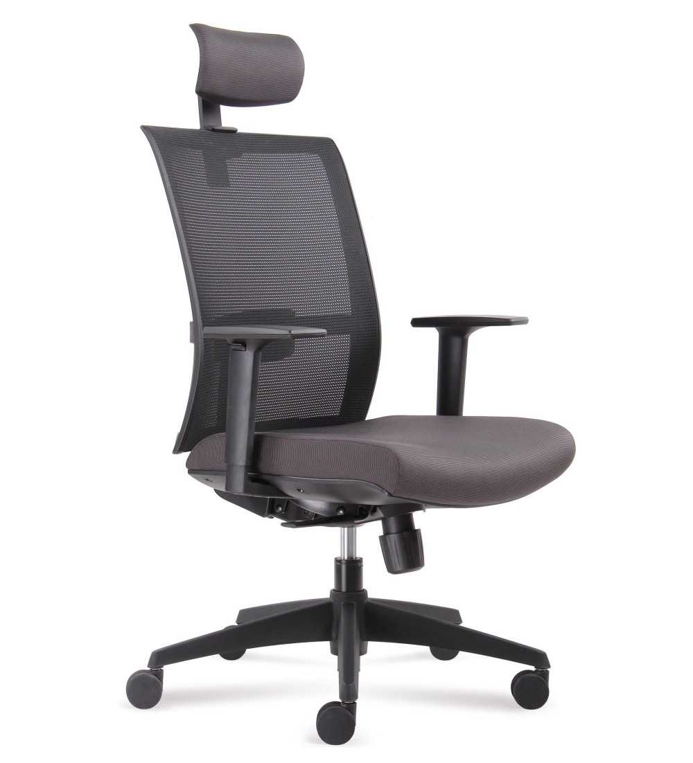 Silla ergonómica de oficina modelo VERONA de Vincolo, con cabezal, brazos regulables