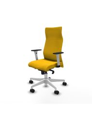 Silla Ergonómica Albacete dirección sincro bali brazos 1D blancos base blanca ruedas 65 nailon