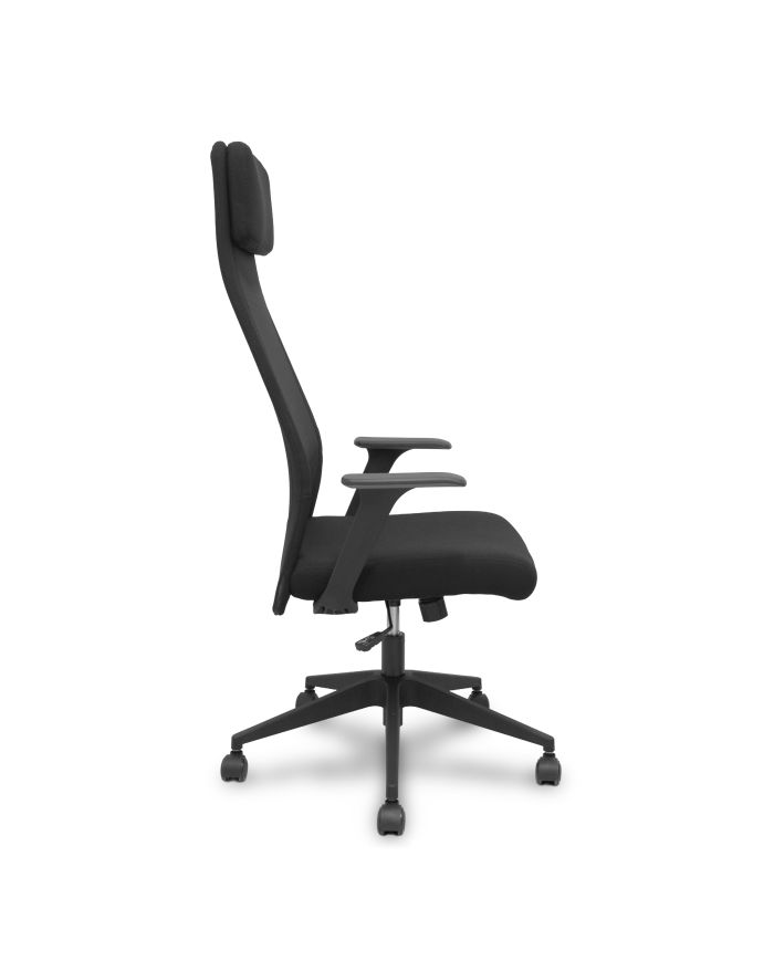 Silla Pro536 basculante negra brazos fijos.