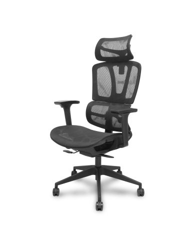 Silla Ergonómica Pro537 traslack negra brazos 3D