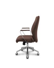 Sillón confidente Ergo540CS sincro marron base cromo ruedas cromadas