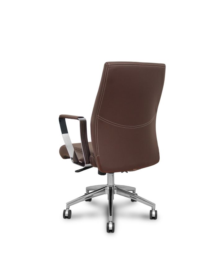 Sillón confidente Ergo540CS sincro marron base cromo ruedas cromadas
