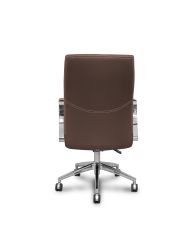 Sillón confidente Ergo540CS sincro marron base cromo ruedas cromadas