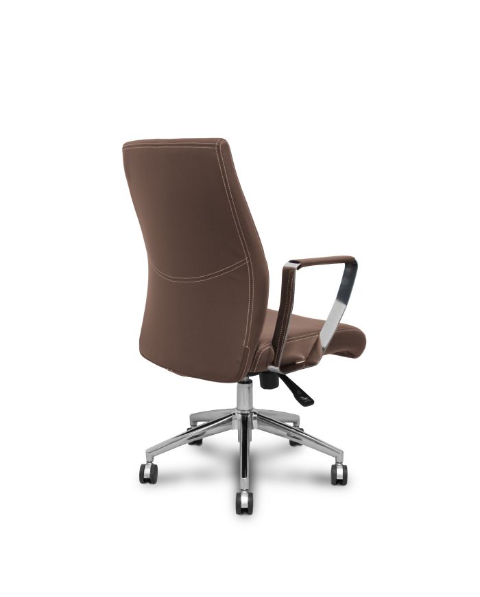 Sillón confidente Ergo540CS sincro marron base cromo ruedas cromadas