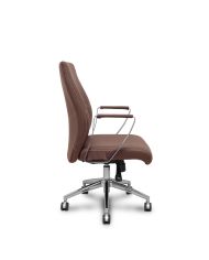 Sillón confidente Ergo540CS sincro marron base cromo ruedas cromadas