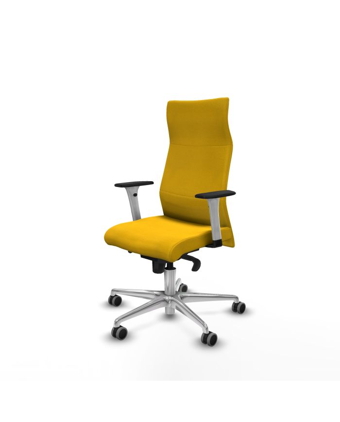 Silla Ergonómica Albacete dirección sincro bali brazos 1D blancos base aluminio ruedas 65 engomadas