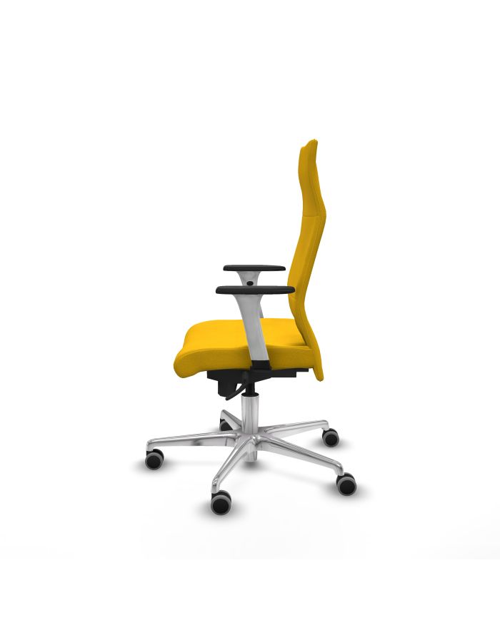 Silla Ergonómica Albacete dirección sincro bali brazos 1D blancos base aluminio ruedas 65 engomadas