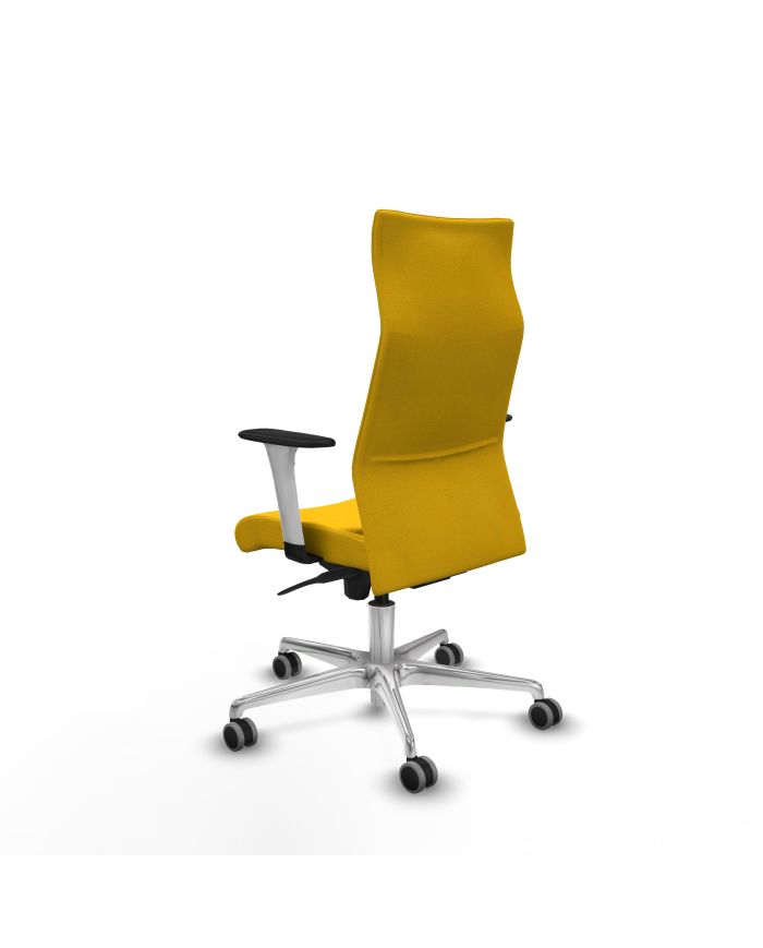 Silla Ergonómica Albacete dirección sincro bali brazos 1D blancos base aluminio ruedas 65 engomadas