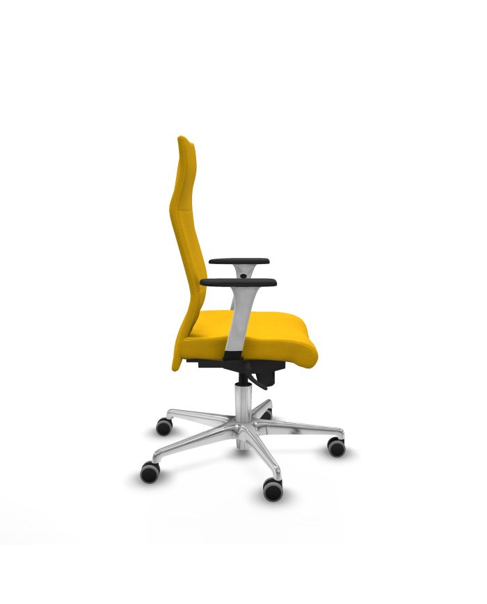 Silla Ergonómica Albacete dirección sincro bali brazos 1D blancos base aluminio ruedas 65 engomadas