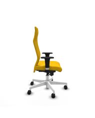 Silla Ergonómica Albacete dirección sincro bali brazos 1D cromados base blanca ruedas 65 nailon