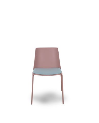 Silla Pack 4 sillas Orgaz bali carcasa rosa y chasis rosa