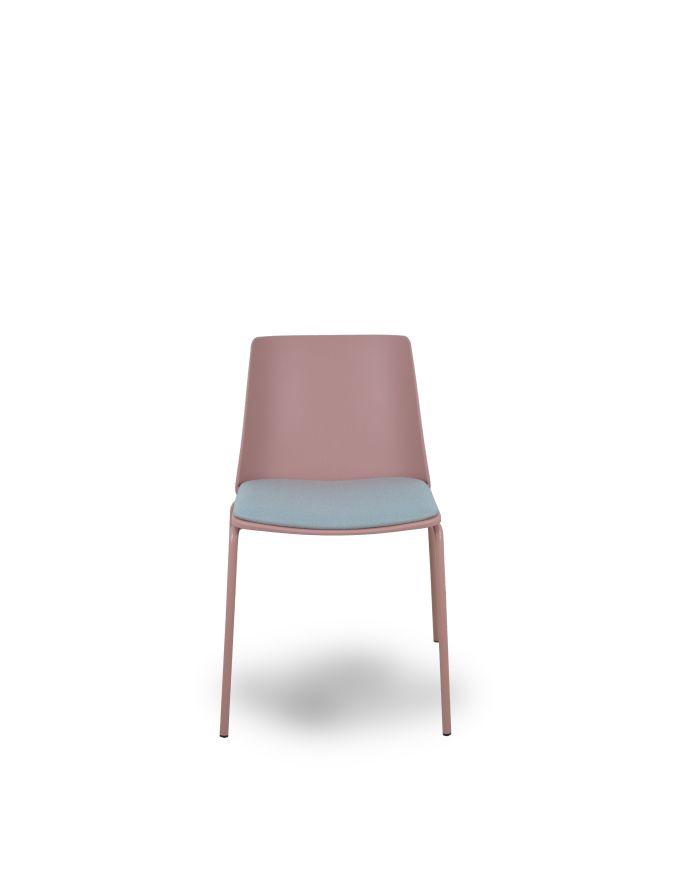 Silla Pack 4 sillas Orgaz bali carcasa rosa y chasis rosa