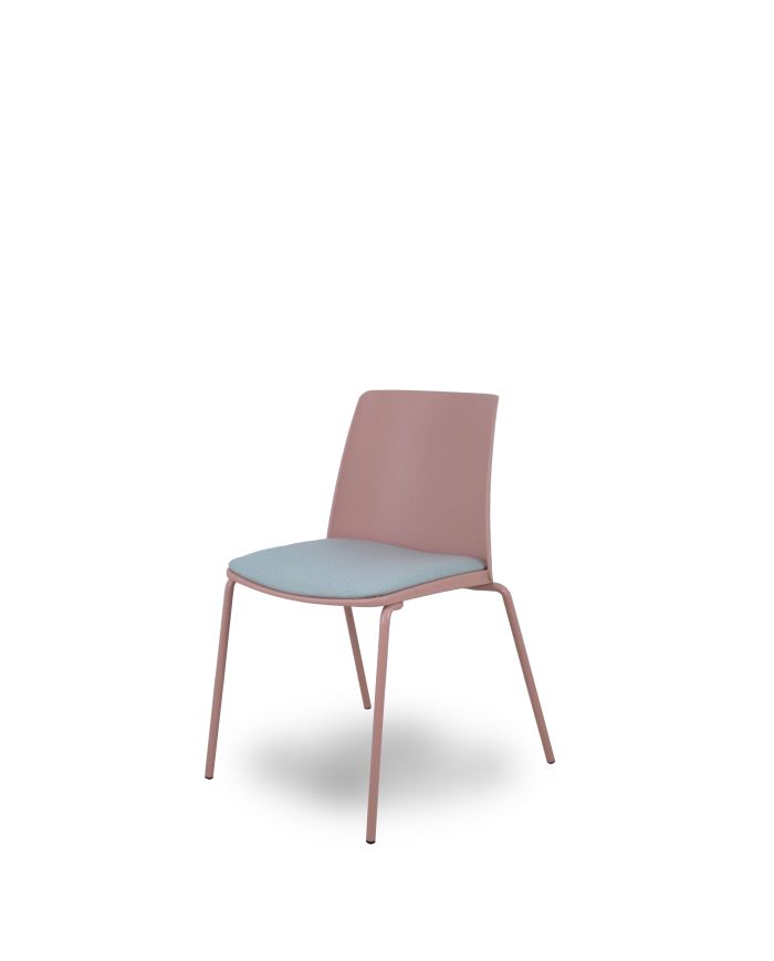 Silla Pack 4 sillas Orgaz bali carcasa rosa y chasis rosa