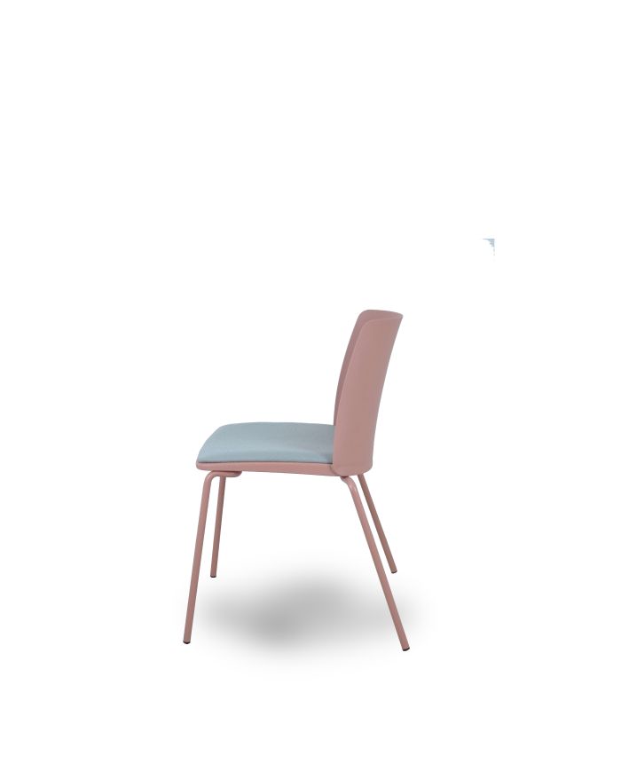 Silla Pack 4 sillas Orgaz bali carcasa rosa y chasis rosa