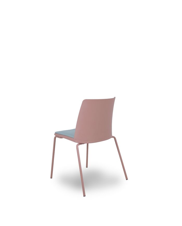Silla Pack 4 sillas Orgaz bali carcasa rosa y chasis rosa