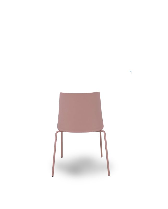Silla Pack 4 sillas Orgaz bali carcasa rosa y chasis rosa