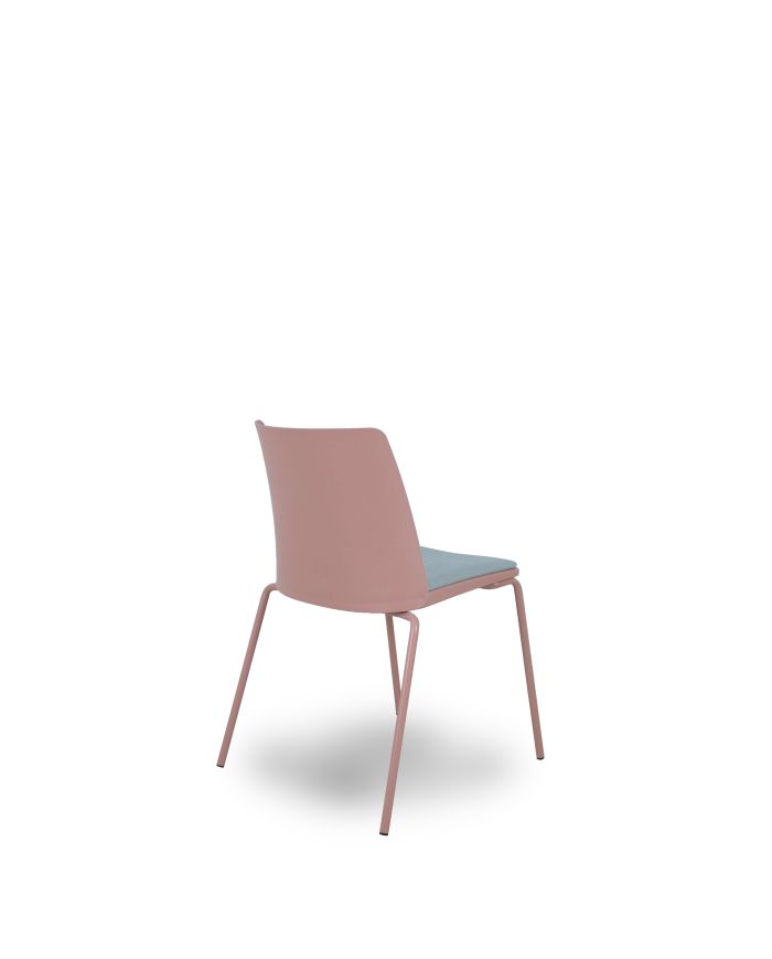 Silla Pack 4 sillas Orgaz bali carcasa rosa y chasis rosa