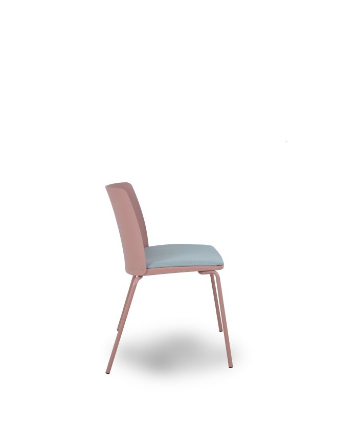 Silla Pack 4 sillas Orgaz bali carcasa rosa y chasis rosa