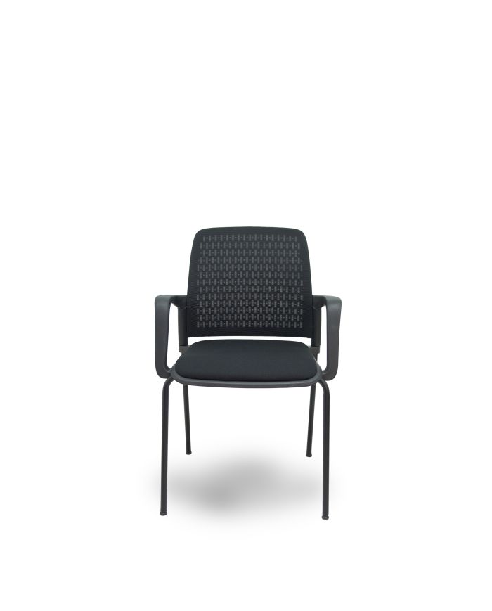 Silla Confidente Pack 4 sillas Opti519 respaldo malla negra