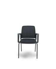 Silla Confidente Pack 4 sillas Opti519 respaldo malla negra asiento negra