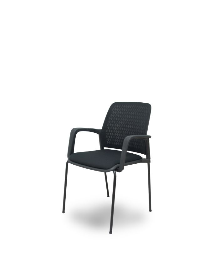 Silla Confidente Pack 4 sillas Opti519 respaldo malla negra