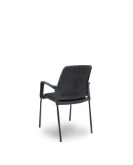 Silla Confidente Pack 4 sillas Opti519 respaldo malla negra asiento negra