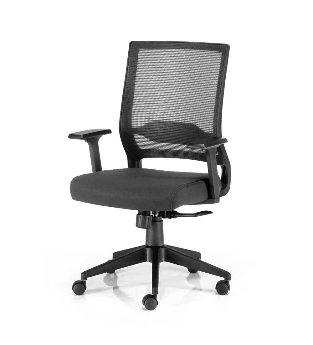 Silla de Oficina SIDNEY de Euromof en acabado negro, uso recomendado 8 horas-3 Silla de Oficina SIDNEY de Euromof en acabado negro, uso recomendado 8 horas-3